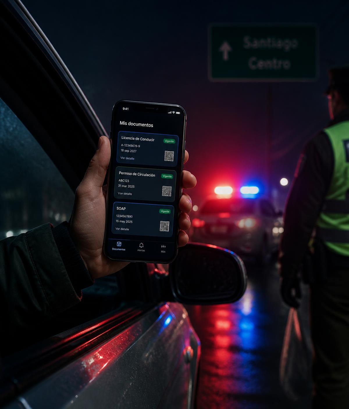 Control policial en carretera